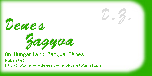 denes zagyva business card